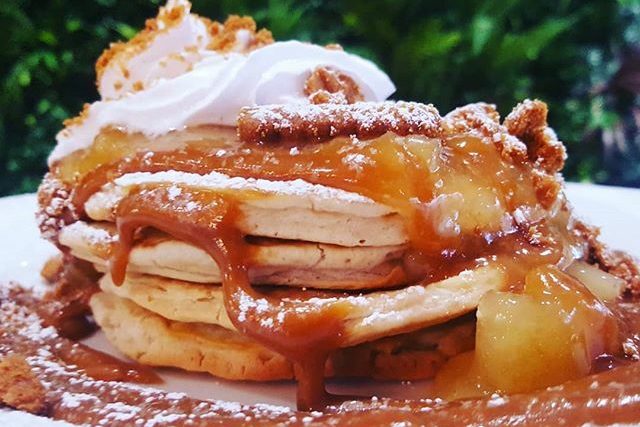 vegan pancakes at cafe thrive